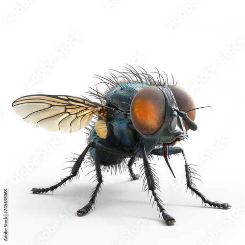 3d fly character on white background  © Shaji