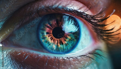 World in View: Close-Up Eye Capturing the Global Perspective"