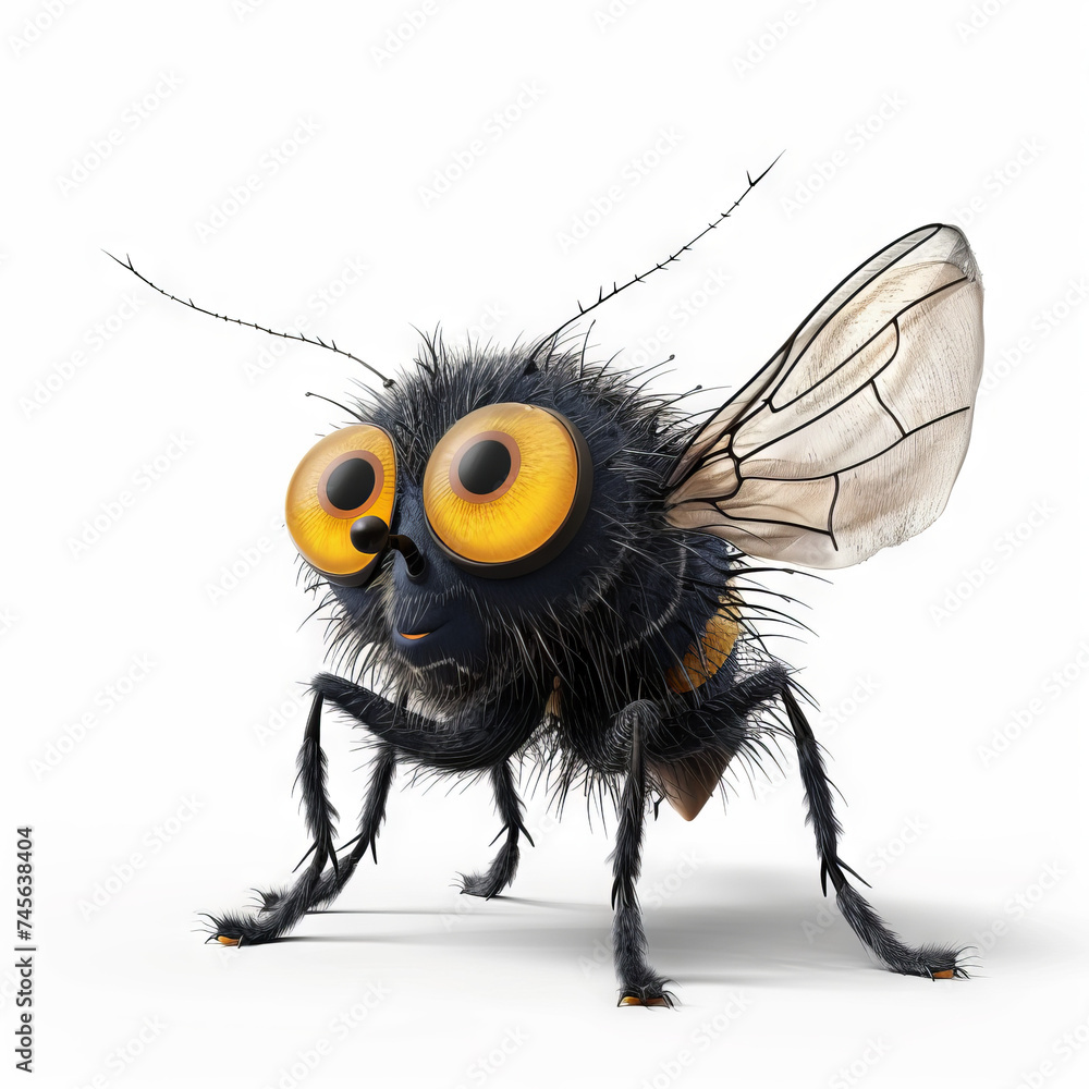 Obraz premium 3d fly character on white background 