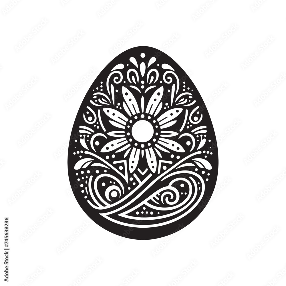 
Elegant Black Vector Decorative Egg Silhouette Collection: Perfect for Easter Crafts, Designs, Cards, and Decorative Projects. Decorative Egg vector.
