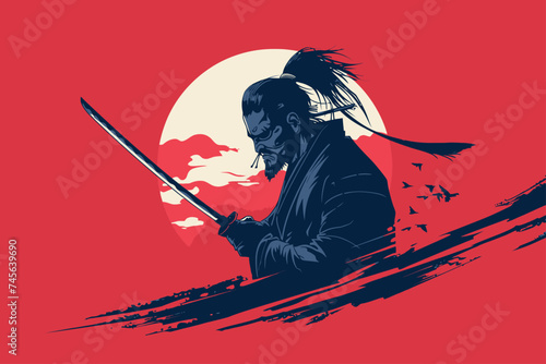 Samurai Minimalist Illustration