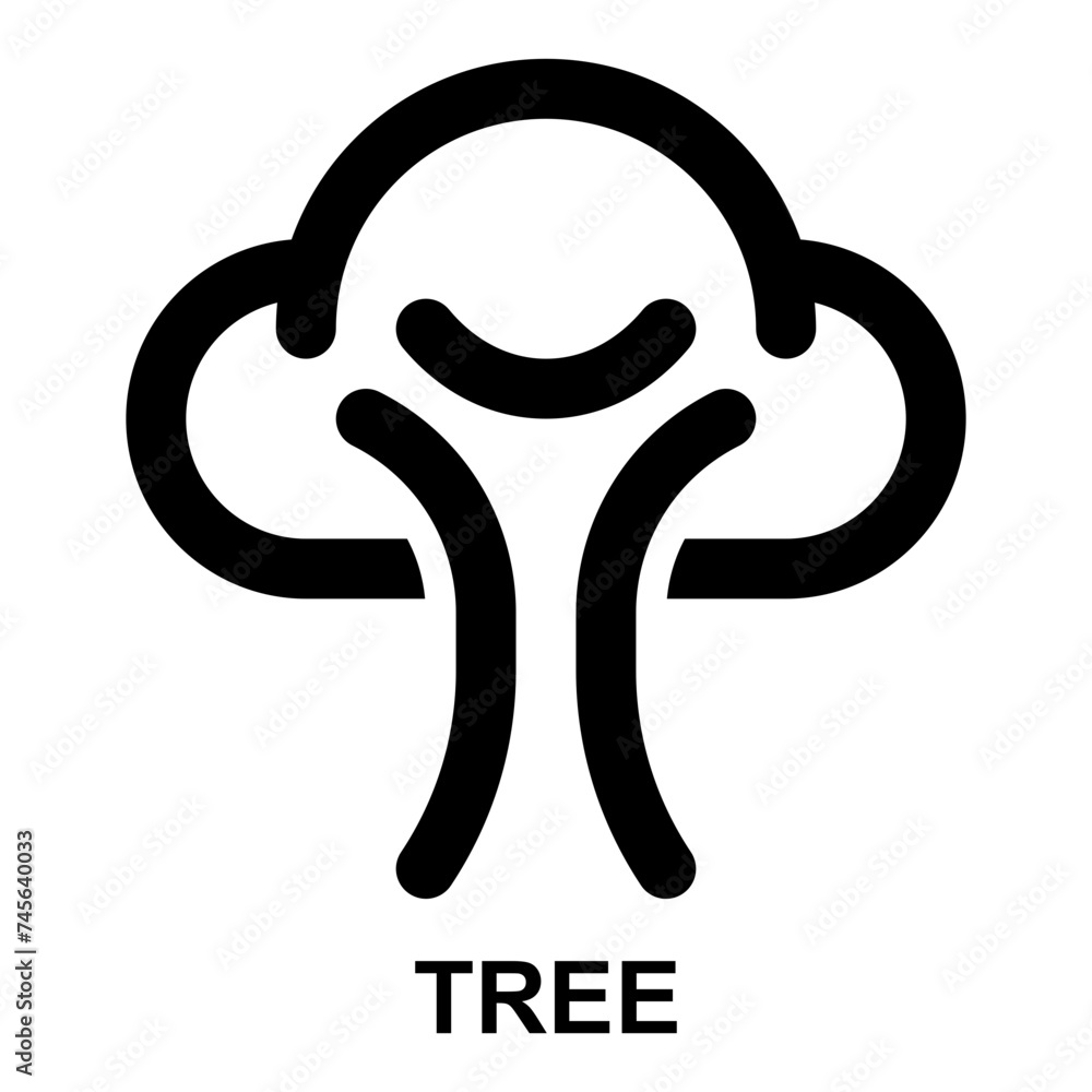 tree, nature, plant, green, ecology, forest outline icon for web mobile app presentation printing