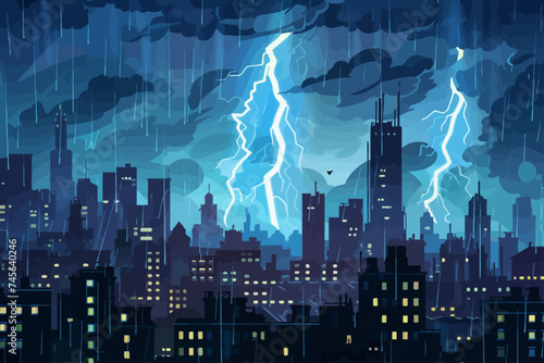 Thunderstorm in the city