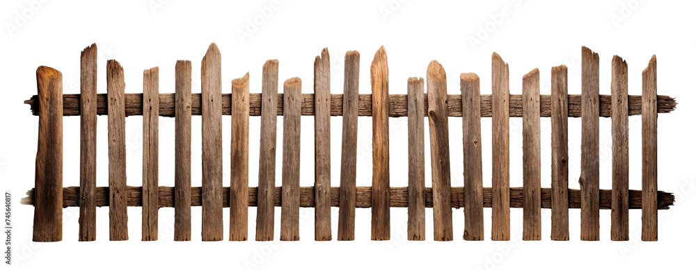 Rustic wooden fence, cut out Rustic wooden fence, cut out