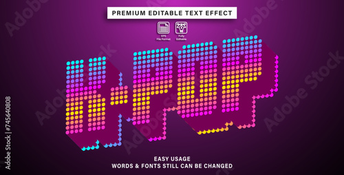 editable text effect k pop style