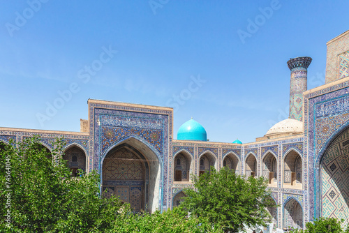 Inner courtyard of Ulugh Beg Madrasah. Registan square, Samarkand, Uzbekistan