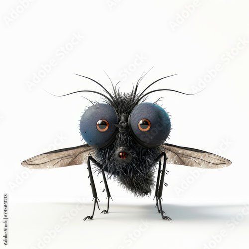 3d fly character on white background