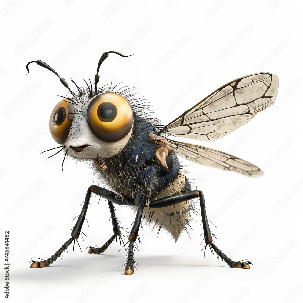Fototapeta premium 3d fly character on white background