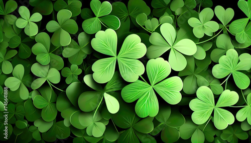 Clover background for St. Patricks Day. Ai render.