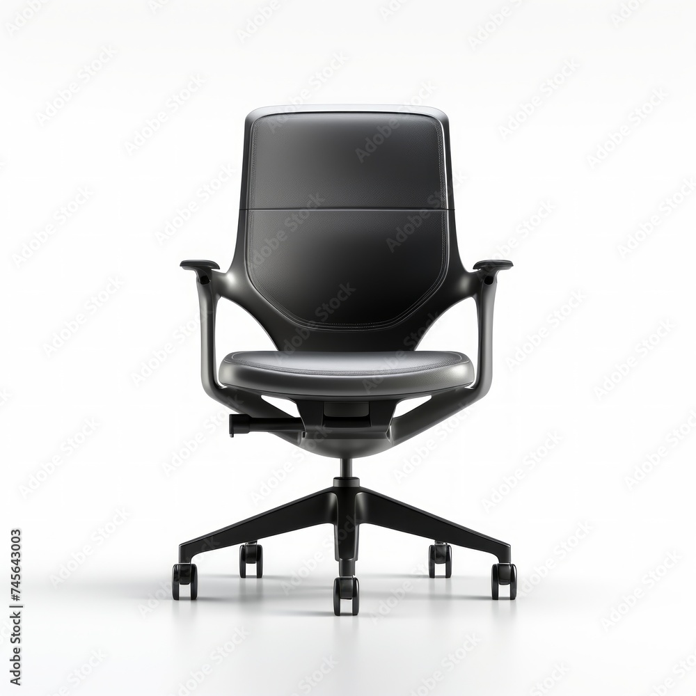 Stock image of a swivel office chair on a white background, functional, versatile seating Generative AI Stock image of a swivel office chair on a white background, functional, versatile seating Generative AI
