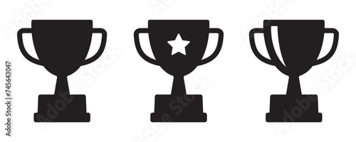 Trophy icon. Trophy cup, winner cup, victory cup vector icon. Reward symbol sign for web and mobile.