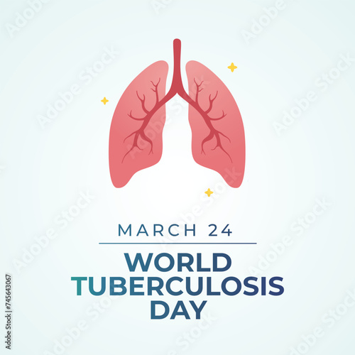 World Tuberculosis Day design template good for celebration usage. lung vector illustration. flat design. vector eps 10.