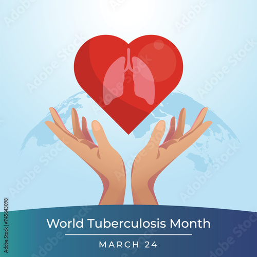 World Tuberculosis Day design template good for celebration usage. lung vector illustration. flat design. vector eps 10.