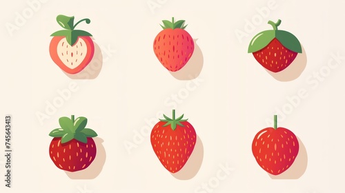 Generative AI set of strawberries