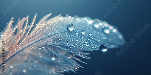 A close-up of water droplets on a feather - a stunning abstract piece of nature.