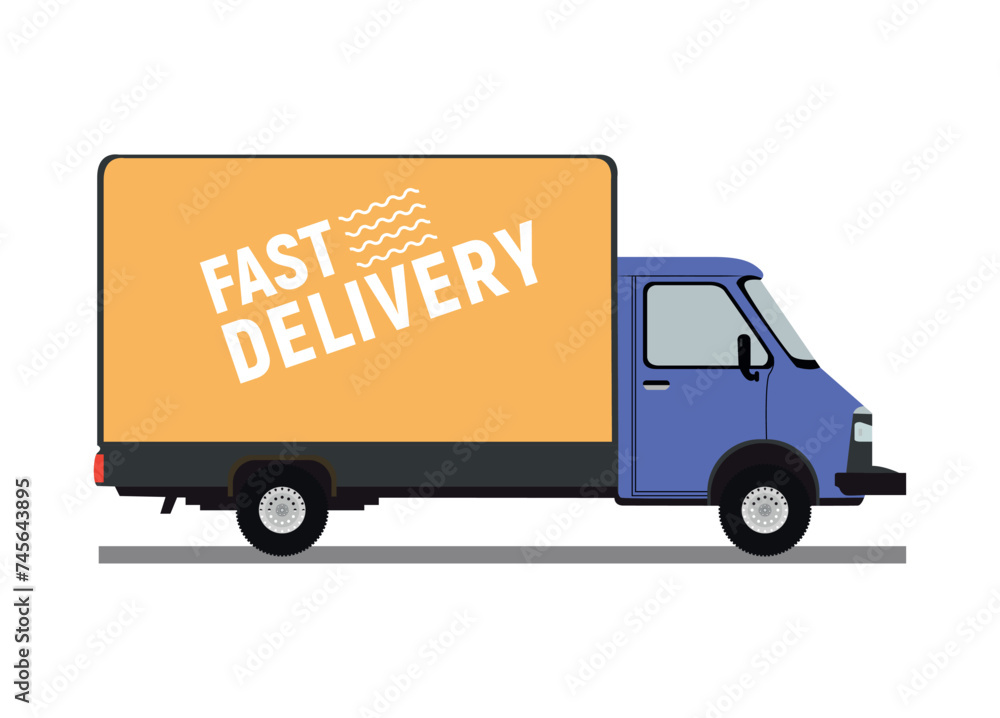 fast delivery vector truck with boxes fast delivery vector truck with boxes