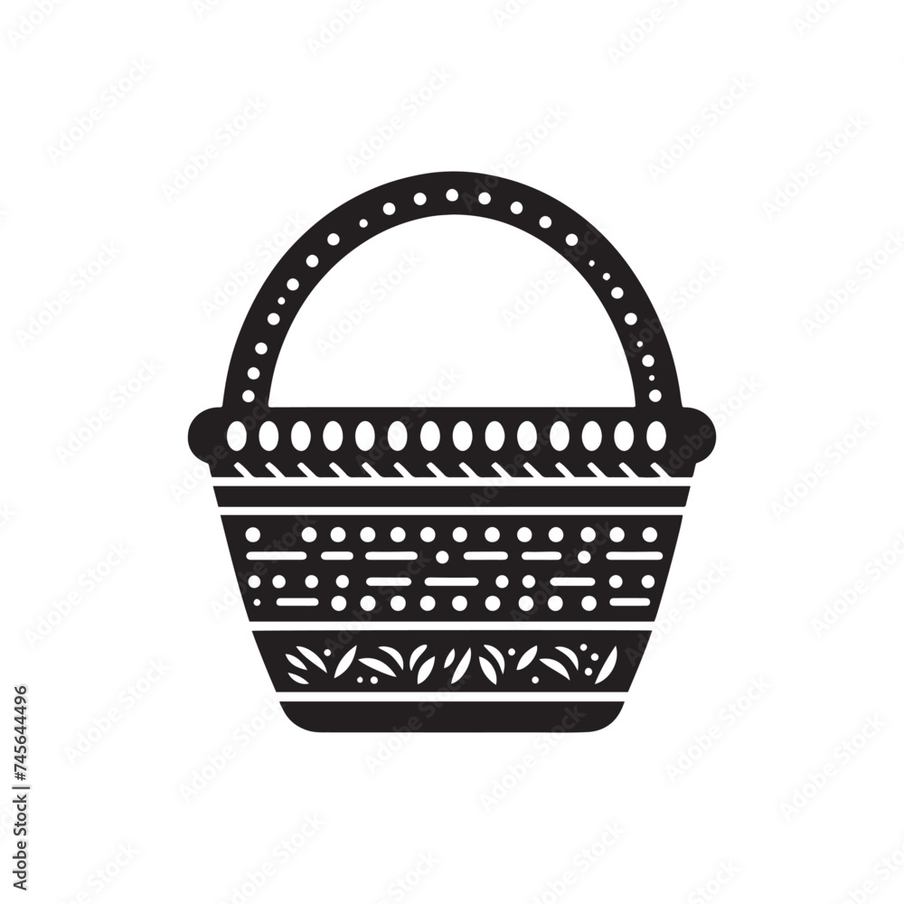 Chic Black Vector Decorative Basket Silhouette Collection: Ideal for Easter, Crafts, Designs, and Stylish Decor Projects. Chic Black Vector Decorative Basket Silhouette Collection: Ideal for Easter, Crafts, Designs, and Stylish Decor Projects.