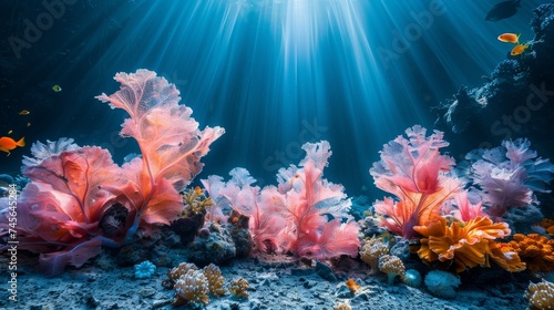 Underwater photography revealing the oceans unseen wonders, a submerged paradise © AlexCaelus