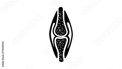 Synovial joint, black isolated silhouette