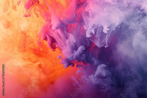 bright color splash oil paint  smokey background. Background of websites. Banner and copy space.