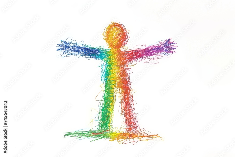 Obraz premium LGBTQ Sticker complicated design. Rainbow inspiriting motive lgbtq forums sticker diversity Flag illustration. Colored lgbt parade demonstration gender socialization. Gender speech and rights learner