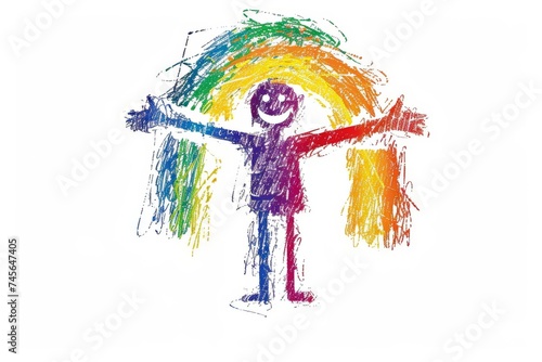 LGBTQ Sticker aromantic love design. Rainbow artistic motive handcrafted sticker diversity Flag illustration. Colored lgbt parade demonstration self expression freedom. Gender speech and rights flock