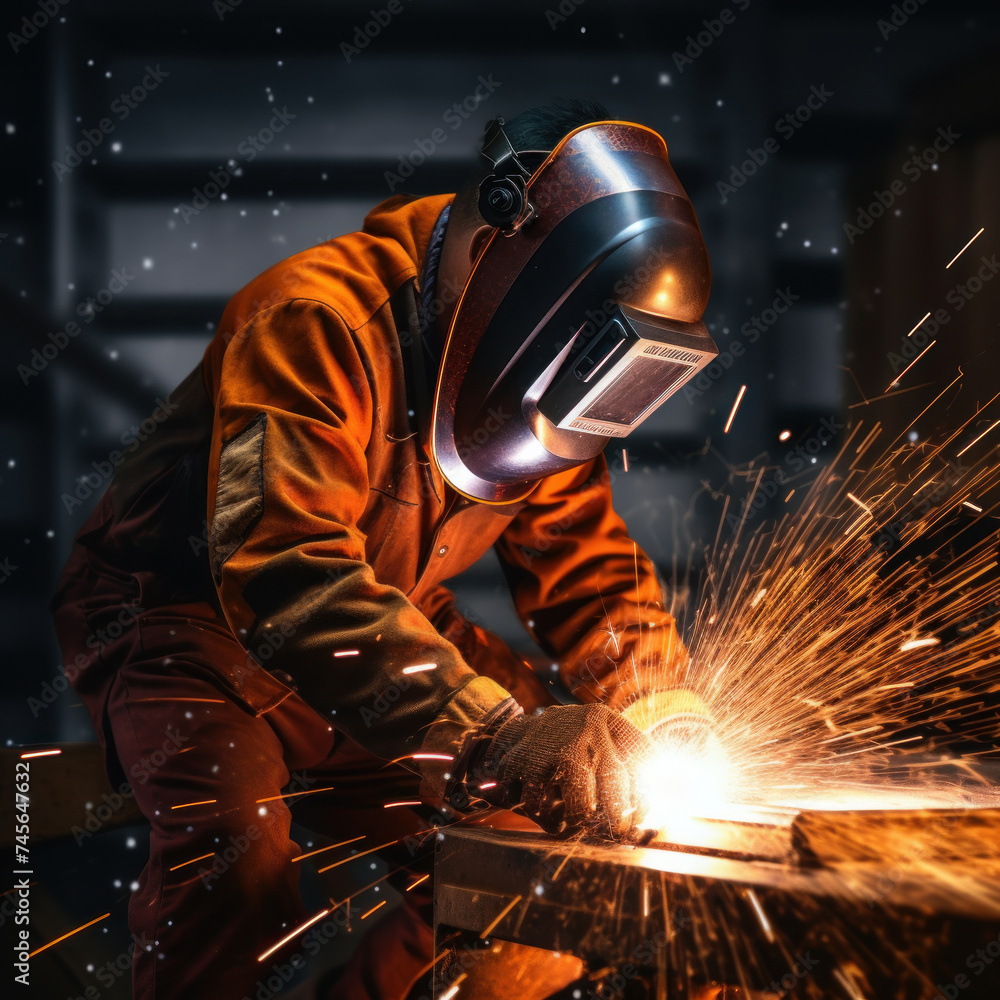 Sparks of Mastery: A Welder's Precision Unveiled in Glowing Brilliance Sparks of Mastery: A Welder's Precision Unveiled in Glowing Brilliance