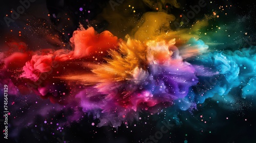 Colorful powder explosion backdrop