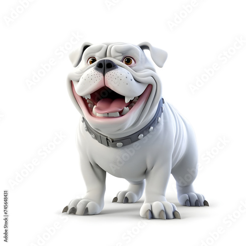 realistic funny 3d cartoon character of bulldog photo