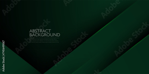 Abstract futuristic dark green background template vector with overlap shadow and lights. Green background with cool pattern design. Eps10 vector