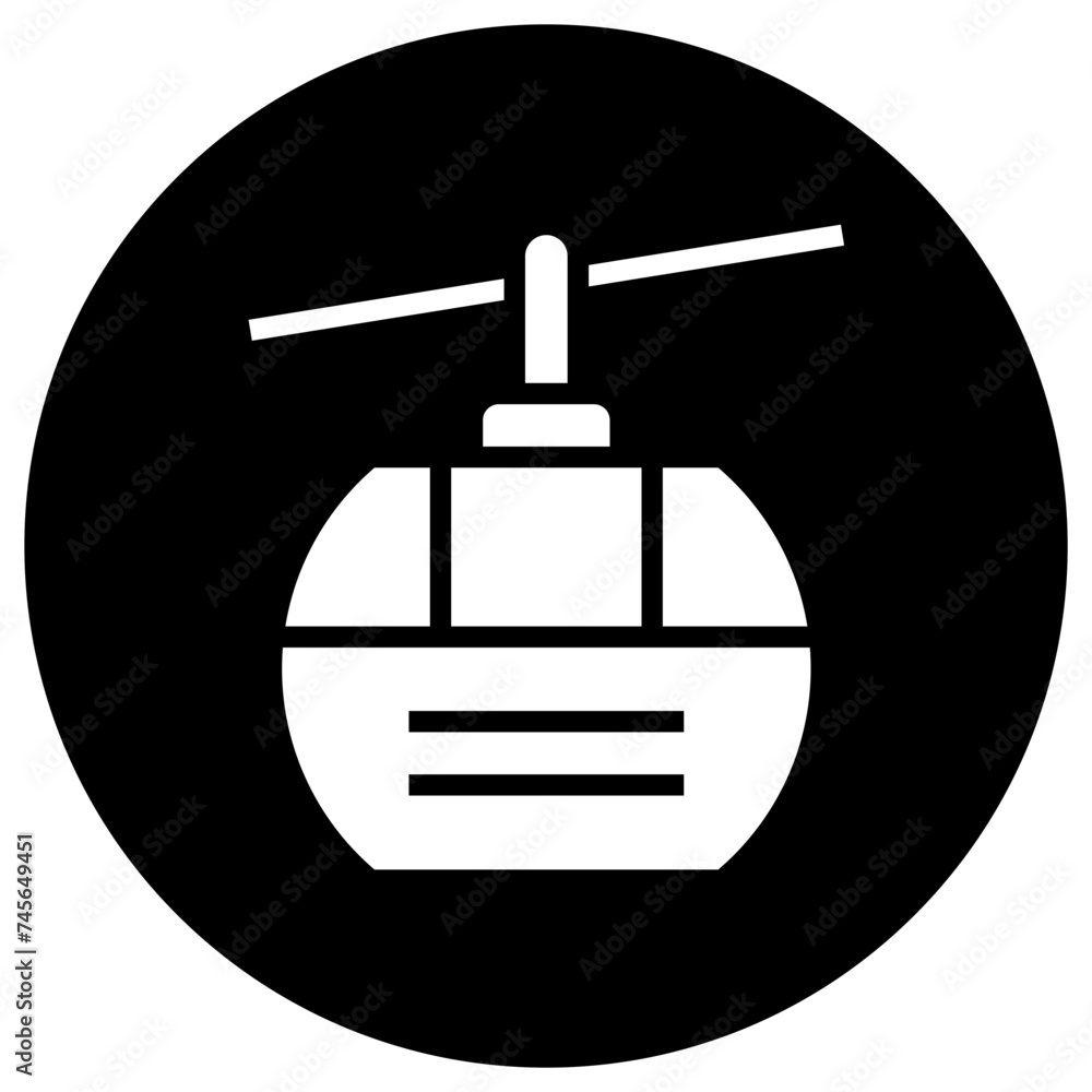 Obraz premium Cable car cabin Vector Icon Design Illustration
