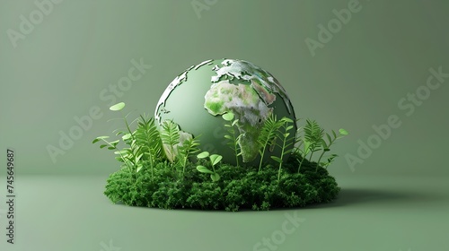 Eco-Friendly Earth Globe on Green Grass