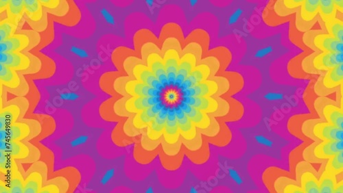 Bright iridescent background, throbbing abstract colorful concentric pattern