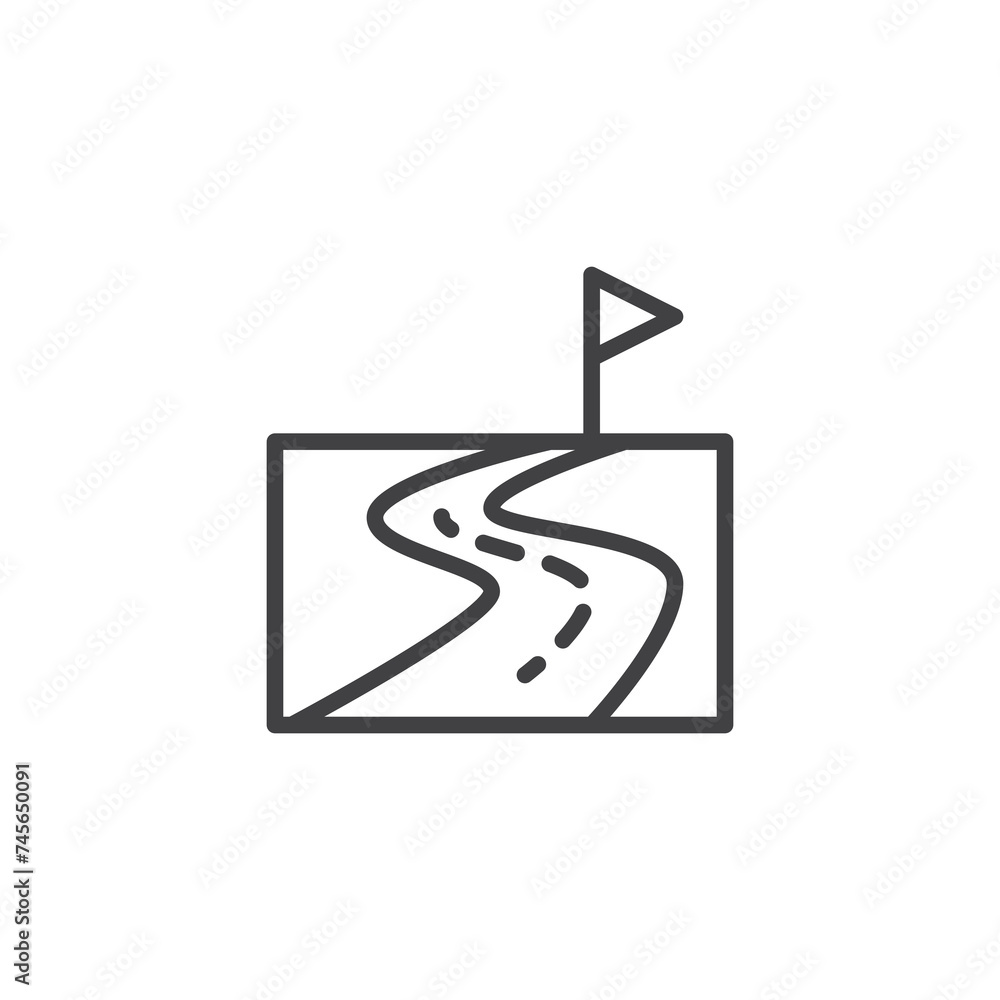 Fototapeta premium Hiking trail line icon