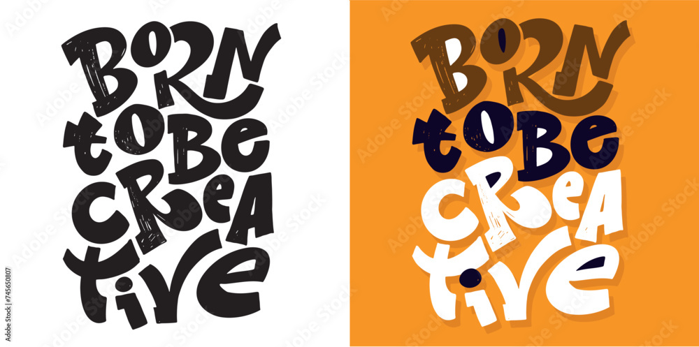 Set with hand drawn lettering quotes in modern calligraphy style ...