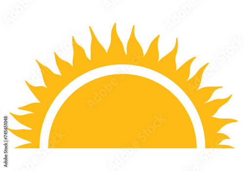 Sun Icon Isolated on White