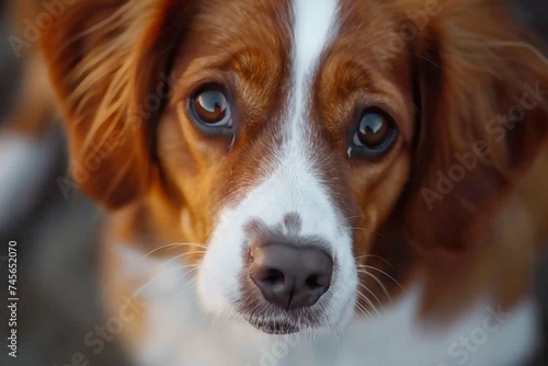 Selective focus shot of an adorable Kooikerhondje dog