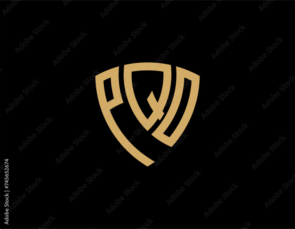 PQO creative letter shield logo design vector icon illustration PQO creative letter shield logo design vector icon illustration
