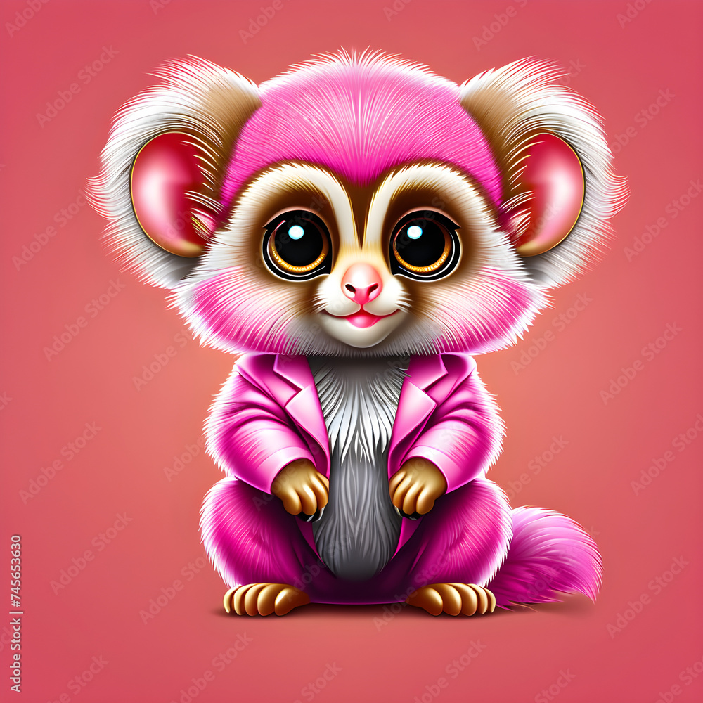 Obraz premium Exploring the Enchanting World of Expressive Pygmy Marmosets: Adorable Faces in Nature's Palette.(Generative AI)