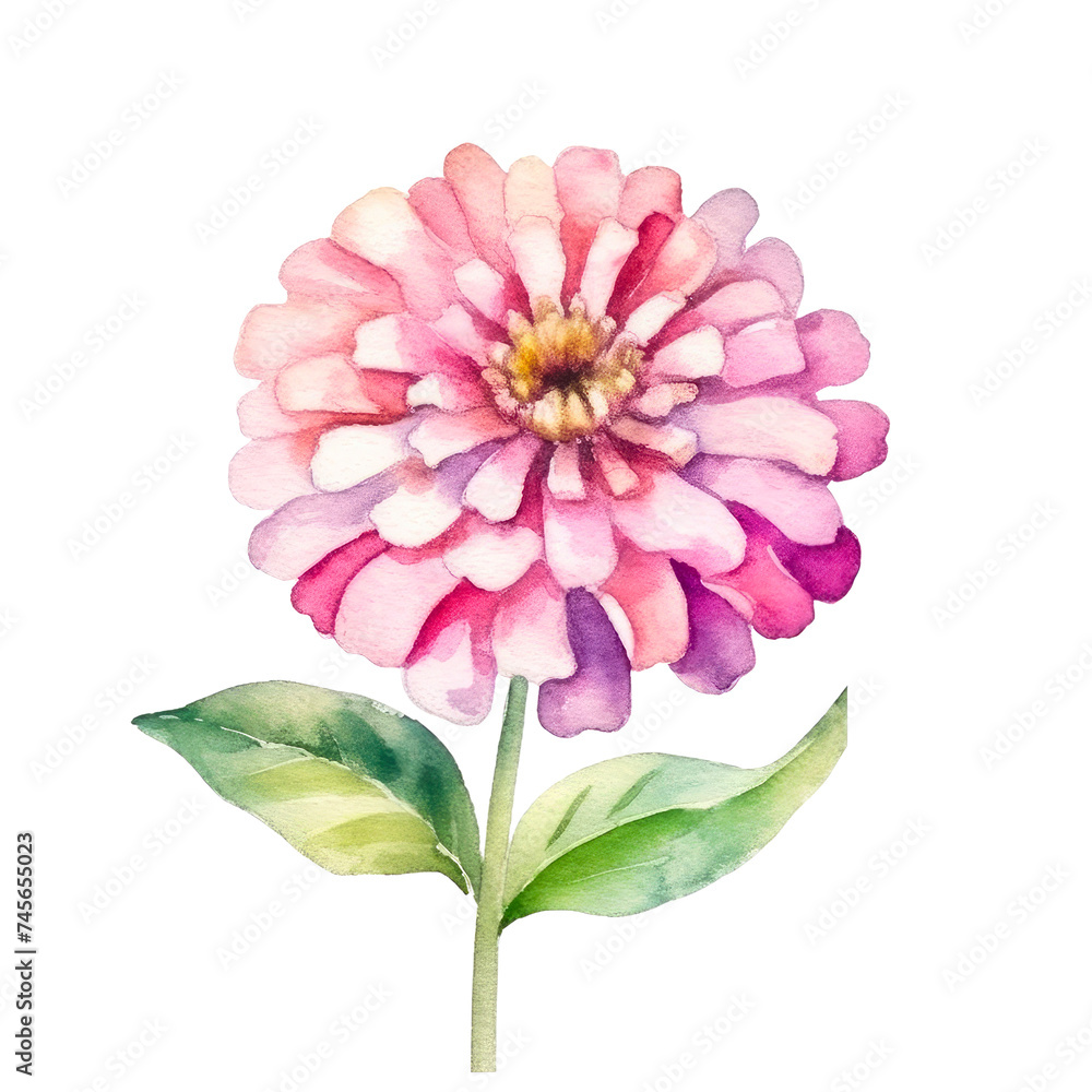 Watercolor flowers of Gerbera flower isolated on white background. Watercolor flowers of Gerbera flower isolated on white background.