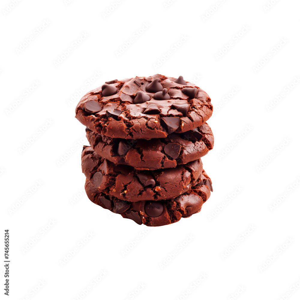 Chocolate chip cookie isolated on white background. Chocolate chip cookie isolated on white background.