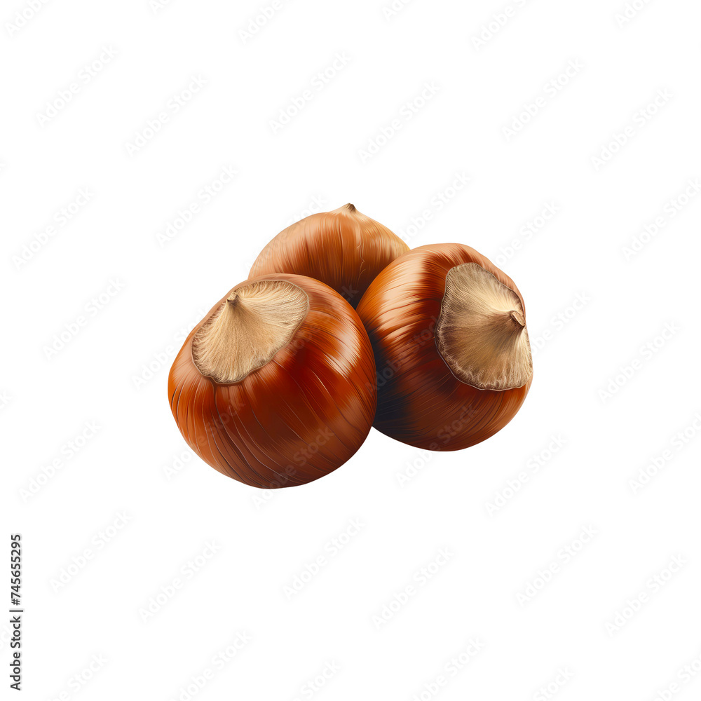 Obraz premium Chestnut isolated on a white background.
