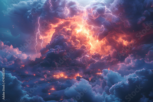 Massive Cumulonimbus Cloud Filled With Intense Lightning