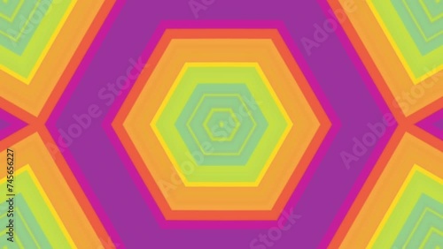 Bright iridescent background, throbbing abstract colorful polygon pattern