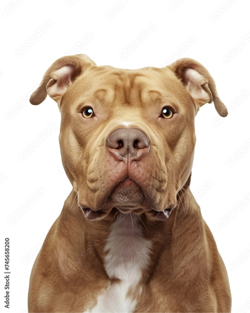 Pet, Pitbull dog, sits in full face, looks into the camera lens. PNG Pet, Pitbull dog, sits in full face, looks into the camera lens. PNG