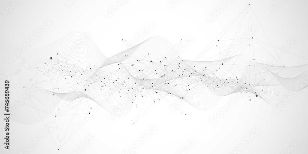 Global network connection banner design template. Header social network communication in the global business concept. Big data visualization. Internet technology - obrazy, fototapety, plakaty 