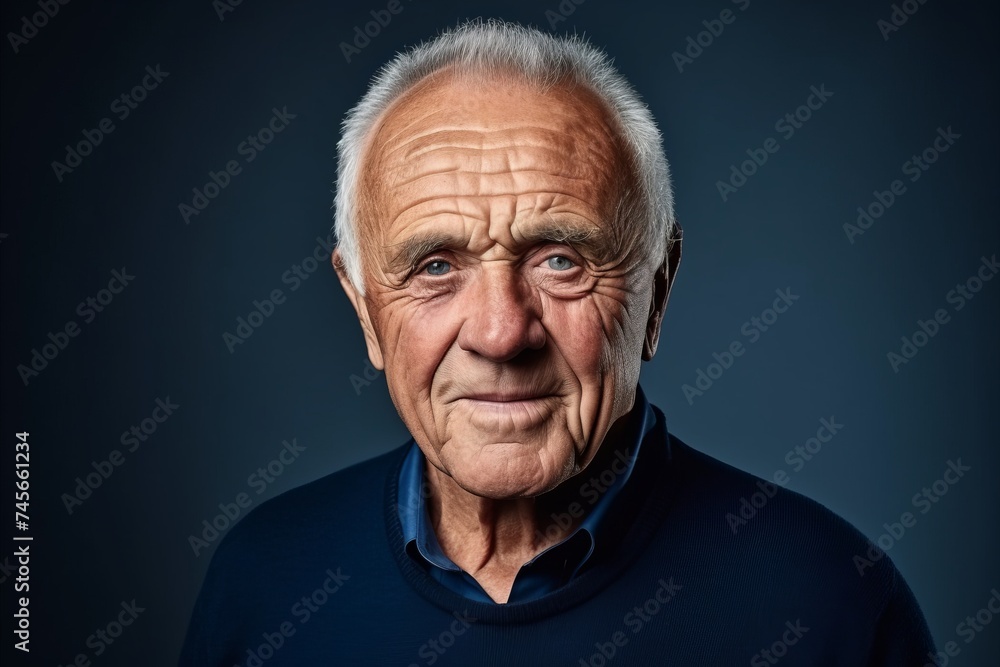 Portrait of an old man with wrinkles on his face. Studio shot. Portrait of an old man with wrinkles on his face. Studio shot.