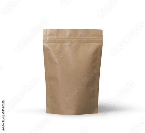Coffee bag mockup template, PNG transparency with shadow