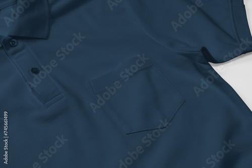 Polo shirt mockup template with pocket, PNG transparency with shadow photo