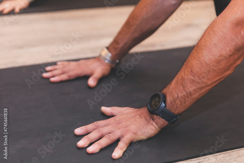 Yoga class yoga mat